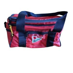 Vintage 90s Marlboro Adventure Team Red Cooler Bag Travel Lunch Box Soft Sided